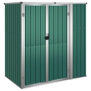 vidaXL cobertizo herramientas jardín acero galvanizado 161x89x161 cm