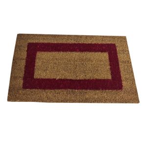 Felpudo| 100% fibra coco| base goma antideslizante| rojo| 45x80cm