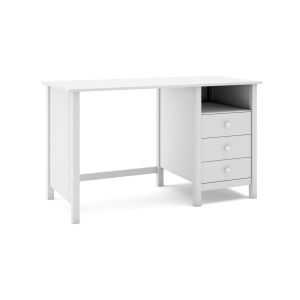 Mesa de escritorio con 3 cajones y 1 estante 120x54 cm solna blanco
