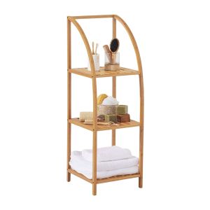 Estantería arqueada en bambú con 3 niveles canoply 110.5x37x35cm 7house