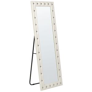 Espejo de pie ansouis 150 cm piel sintética blanco