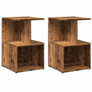 Casa lúmina - set  de 2 mesita de noche madera madeira  35 x 35 x 55 cm