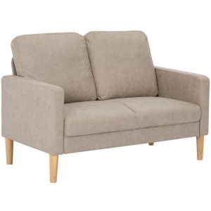 Sofá dos plaza 130x78x85 cm microfibra color beige Homcom