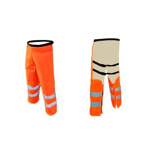 Pattones - zahon protector desbrozadora solapa broche naranja talla s