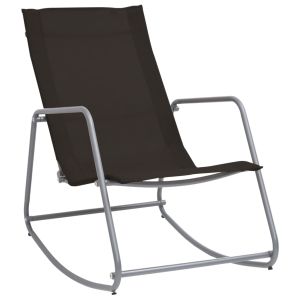 vidaXL silla mecedora de jardín textilene negra 95x54x85 cm