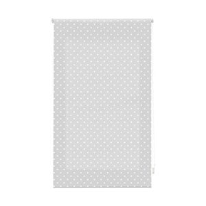 Estor enrollable premium 140x250  azul con motas blancas