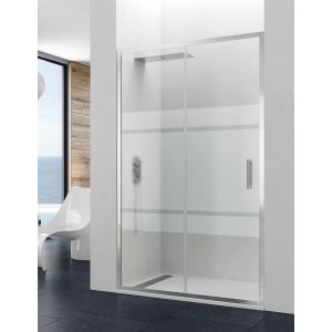 Mampara de ducha frontal allstone titan 1+1 140 cm serigrafiado