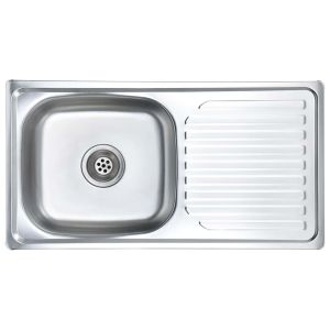 vidaXL fregadero de cocina con colador y sifón de acero inoxidable