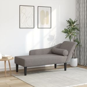 Sofá diván con cojines tela gris taupe oif444581