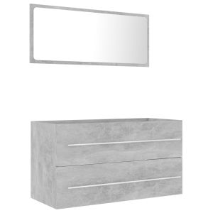 vidaXL set muebles de baño 2 piezas madera contrachapada gris hormigón