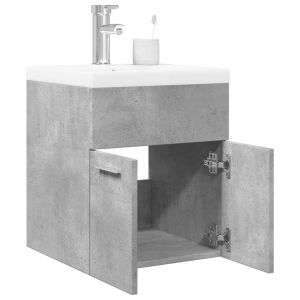 Set muebles de baño 2 piezas madera contrachapada gris hormigón esb3991