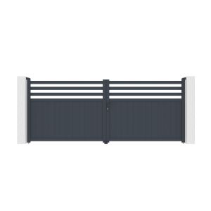 Puerta automática batiente 4m nevis a.160cm gris + motor con brazo b500
