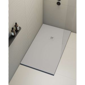 Plato de ducha poaLGi - 80x110 cm - humo - extraplano, antideslizante