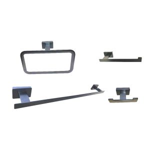 Kibath pack 4 accesorios de baño acabado antracita mate de acero inox.