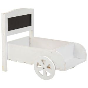 Soporte carro para macetas de madera blanco 38x31,5x24