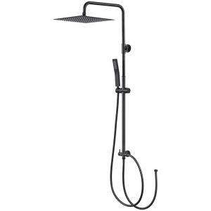 Auralum max columna de ducha sin mezclador inox 30×30 cm, altura ajustable
