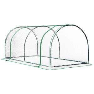 Estufa de jardim 200x100x80cm aço e PVC transparente Outsunny