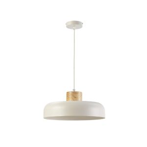 Lámpara techo aluminio blanco embellecedor madera