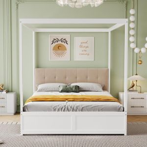 Cama litera con cajones 140x200cm estructura madera blanco
