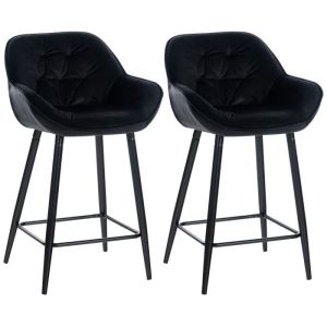 Taburetes de bar gibson 2 uds - terciopelo - negro