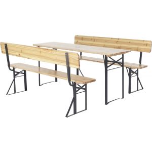 Conjunto de muebles de jardín estilo <<brasserie>> de madera con respaldo <