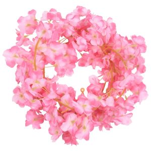 vidaXL guirnaldas de flores artificiales 6 uds rosa oscuro 180 cm