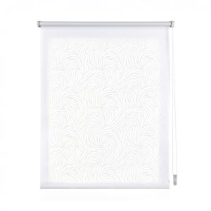 Estor enrollable estampado traslúcido blanco olas, 150 x 180cm