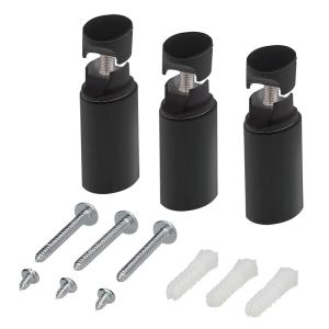 Kibath set soportes radiador secatoallas acabado negro mate de abs