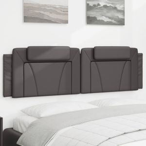 Cabecero de cama acolchado cuero sintético gris 180 cm eso2026