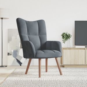 Sillón de relax de terciopelo gris oscuro es9597