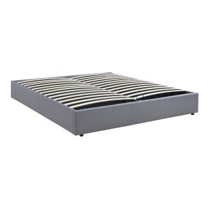 Cama matrimonio nola somier abatible lino 180x200cm gris [en.casa]