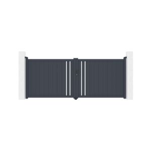 Puerta batiente de aluminio 3,5m giona h.140cm