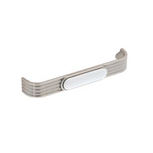 Tirador muebles en zamac y porcel 89 dist entre ejes 128mm satinad lote 6