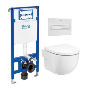 Roca duplo pl1 blanco dual brillo inodoro susp. Roca meridian 48