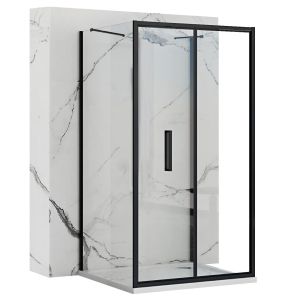 Rea cabina de ducha de pared rapid fold black 100x90, 100x90x195 cm