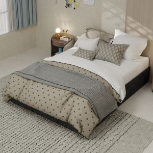 Cama doble 140x200cm con arcón elevable y cabecero