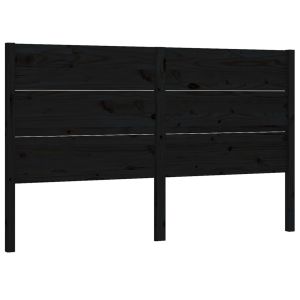 vidaXL cabecero madera maciza de pino negro 126x4x100 cm
