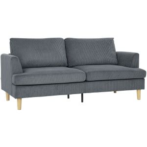 Sofá 3 plaza 188x80x86 cm pana color gris Homcom, hogar - sofás y butacas