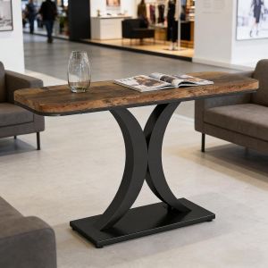 Consola recibidor/salón/pasillo madera y metal marrón y negro 100x29,5cm
