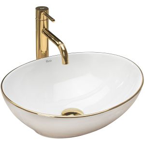 Rea lavabo sobre encimera sofia edge gold oval, 41x34,5x15 cm