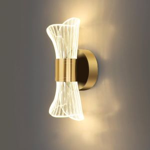 Aplique de pared interior multicolor regulable 10 w dorado