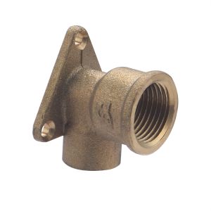 Conector de latón para soldar ø16 - codo aplicado a la pared hembra 1/2