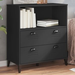 Librería viken madera de ingeniería negro 80x40x90 cm