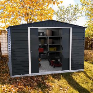 Caseta cobertizo metal jardin alpine 10x10 antracita duramax