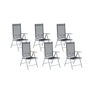 Conjunto de 6 sillas de jardín catania metal negro