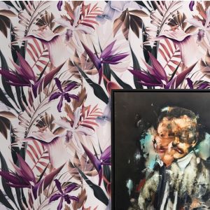 Papel pintado exótico tropical hawaiano rosa