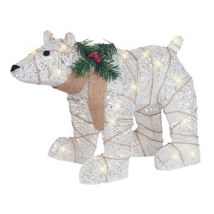Decoración de exterior LED sivula 34 cm oso blanco