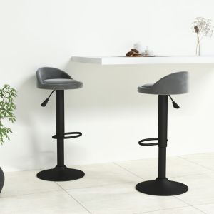 Taburetes de cocina 2 unidades terciopelo gris oscuro es5027