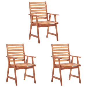 vidaXL sillas de comedor de exterior 3 uds madera maciza de acacia