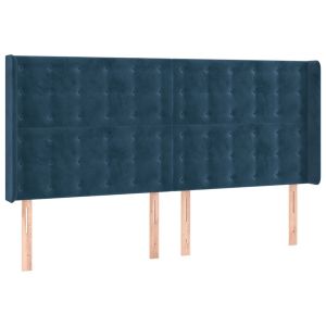 vidaXL cabecero con orejas de terciopelo azul oscuro 183x16x118/128 cm